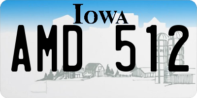 IA license plate AMD512
