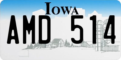 IA license plate AMD514