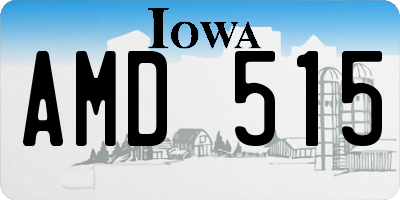 IA license plate AMD515