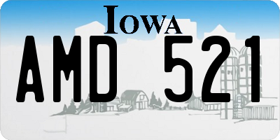 IA license plate AMD521