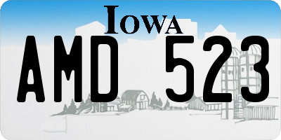 IA license plate AMD523