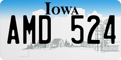 IA license plate AMD524