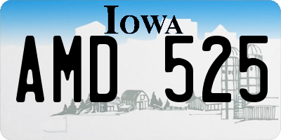 IA license plate AMD525