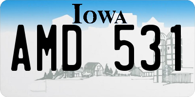 IA license plate AMD531