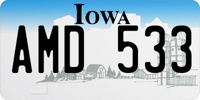 IA license plate AMD533