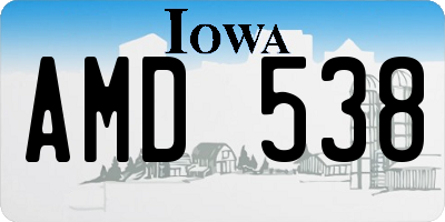 IA license plate AMD538