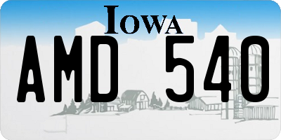 IA license plate AMD540