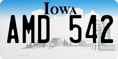 IA license plate AMD542