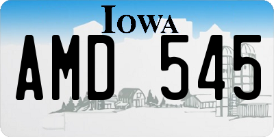 IA license plate AMD545