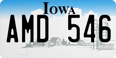 IA license plate AMD546