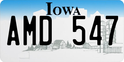 IA license plate AMD547