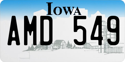 IA license plate AMD549