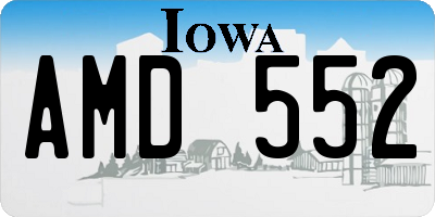IA license plate AMD552