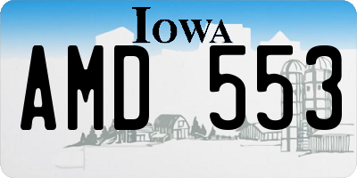 IA license plate AMD553
