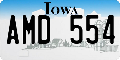 IA license plate AMD554