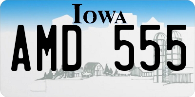 IA license plate AMD555