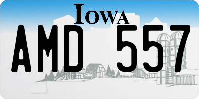 IA license plate AMD557