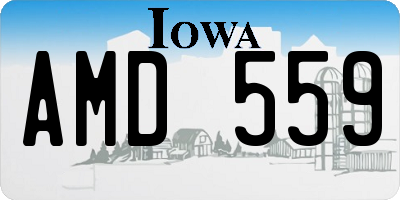 IA license plate AMD559