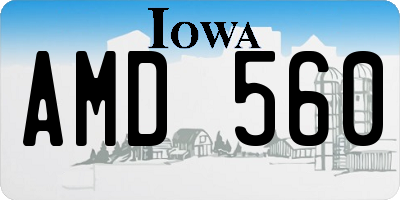 IA license plate AMD560