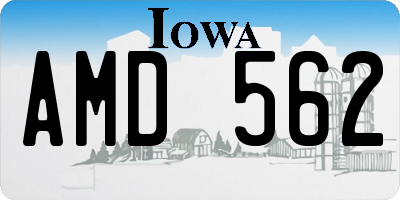 IA license plate AMD562