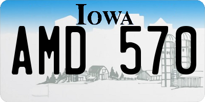 IA license plate AMD570