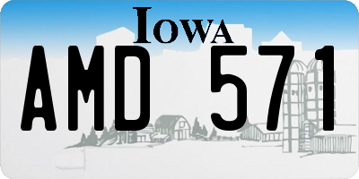 IA license plate AMD571