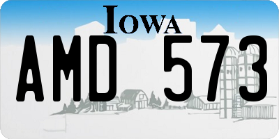 IA license plate AMD573