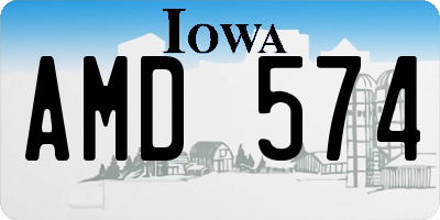 IA license plate AMD574