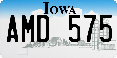IA license plate AMD575