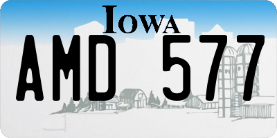 IA license plate AMD577