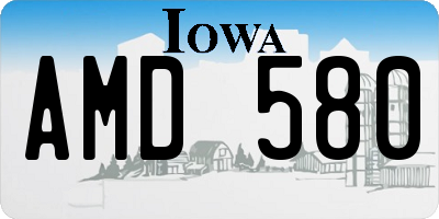 IA license plate AMD580