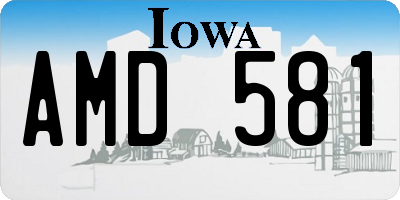 IA license plate AMD581