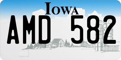 IA license plate AMD582