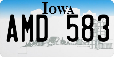 IA license plate AMD583