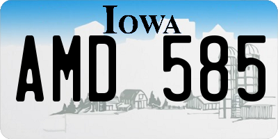 IA license plate AMD585
