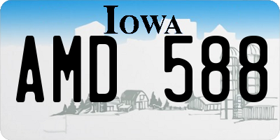 IA license plate AMD588