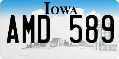 IA license plate AMD589