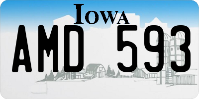 IA license plate AMD593