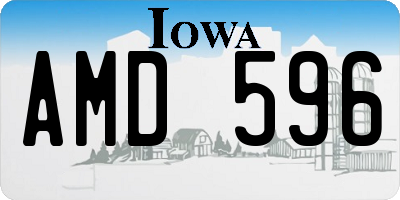 IA license plate AMD596
