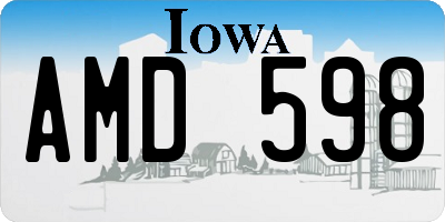IA license plate AMD598