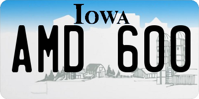 IA license plate AMD600