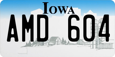 IA license plate AMD604