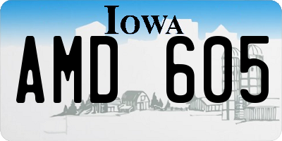 IA license plate AMD605