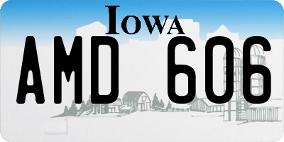IA license plate AMD606