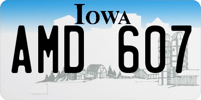 IA license plate AMD607