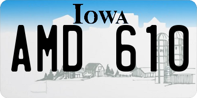 IA license plate AMD610