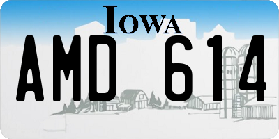 IA license plate AMD614