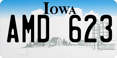IA license plate AMD623