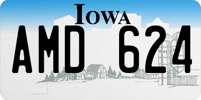 IA license plate AMD624