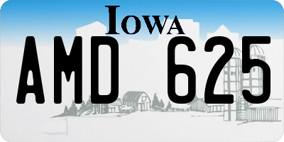 IA license plate AMD625